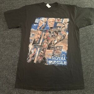 WWE Royal Rumble 2025 Indianapolis Lucas Oil‎ Stadium T-Shirt Size S Black